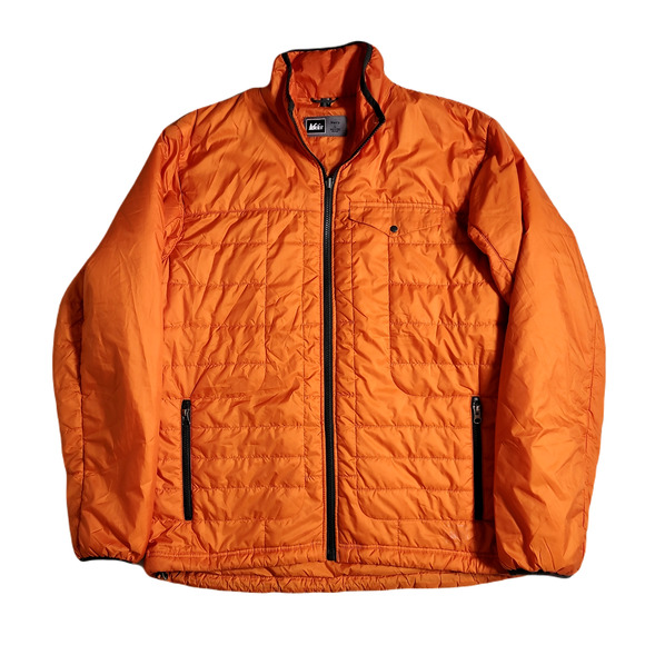 REI Jackets & Coats Rei Quilted Jacket Mens Large Orange Zip In